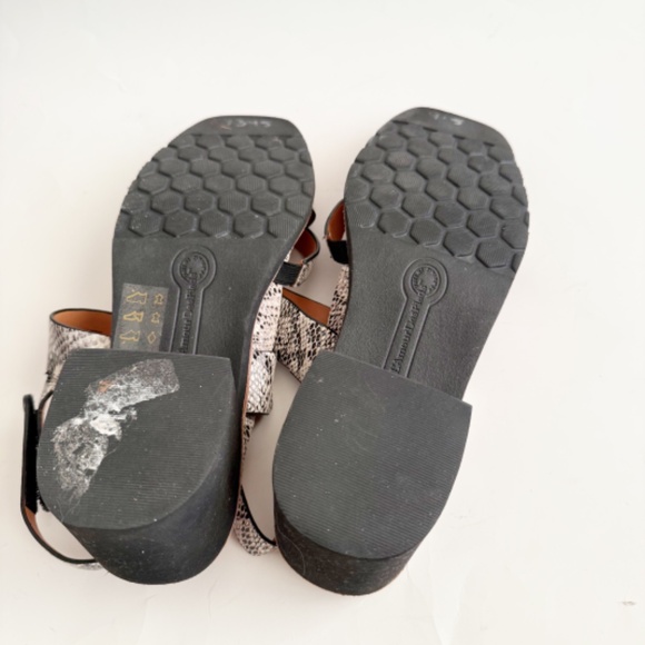 L'Amour Des Pieds Quesnel Snakeskin Print Leather Heels Sandals Size 9.5 - Picture 7 of 7